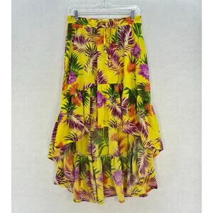Free Generation High Low Skirt‎ Women SMALL Yellow Tropical Summer Vacation